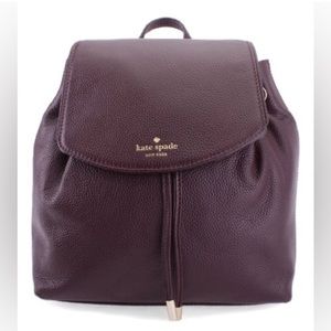 Kate Spade Small Breezy Backpack Purse Purple Mulberry Street Mahogany